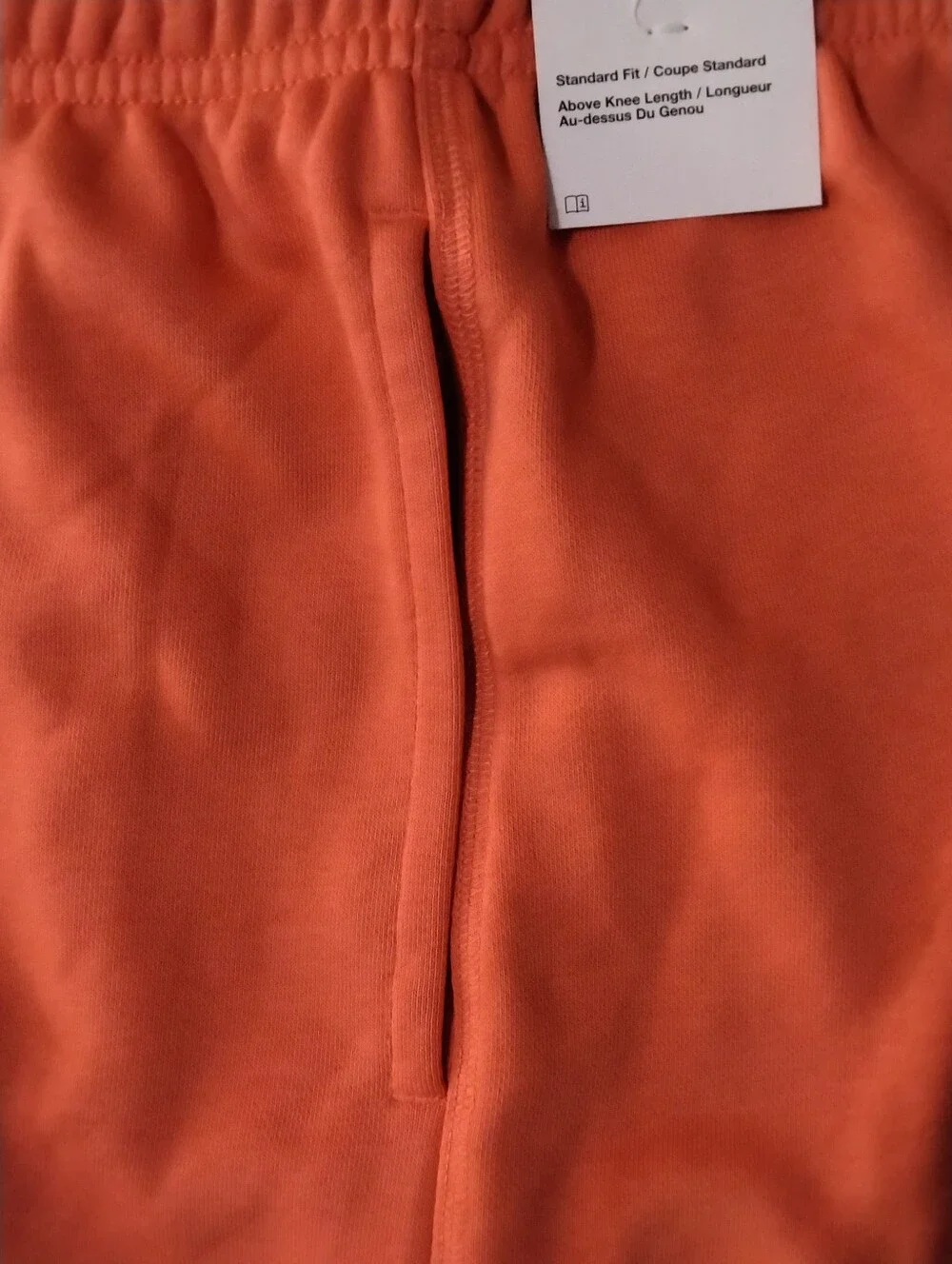 Nike Club French Terry Flow Cloth Shorts Orange Swoosh Logo Men's XLarge NWT